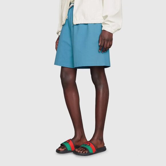 GUCCI SHOES MEN INTERLOCKING G LOGO RUBBER SLIDES w WEB STRIPE sz 9 / 9.5 - Picture 3 of 15